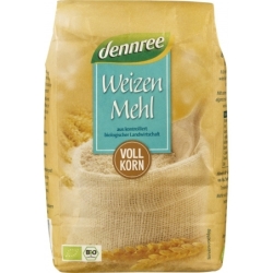 Făină de grâu bio integrală, 1kg, Dennree