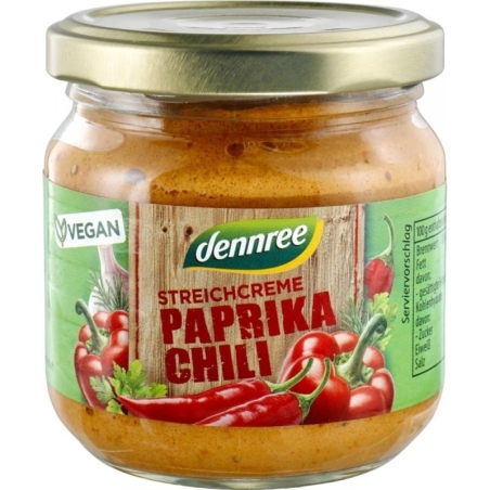Pate vegetal bio cu ardei și chili, 180g, Dennree