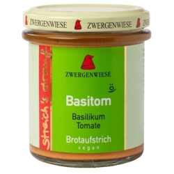 Cremă tartinabilă vegetală Basitom cu busuioc și tomate, bio, 160g, Zwergenwiese