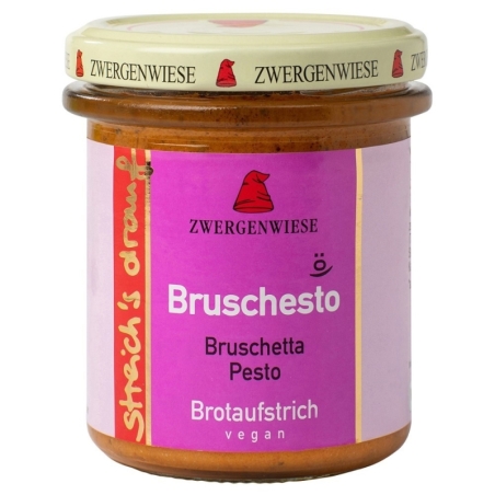 Cremă tartinabilă vegetală Bruschesto cu bruscheta și pesto, bio, 160g, Zwergenwiese