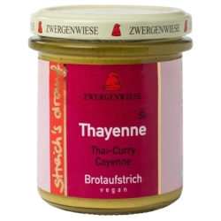 Cremă tartinabilă bio vegetală Thayenne cu Thai curry și ardei de cayenne, 160g, Zwergenwiese