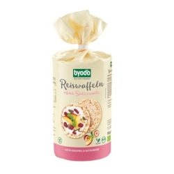 Rondele bio din orez expandat fără sare fără gluten, 100g, Byodo