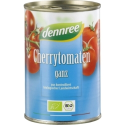 Roșii cherry întregi la conservă, bio, 400g, Dennree