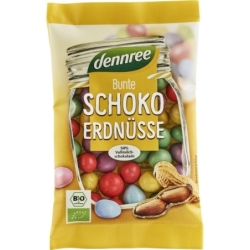 Arahide colorate cu ciocolată cu lapte eco, bio, 100g, Dennree