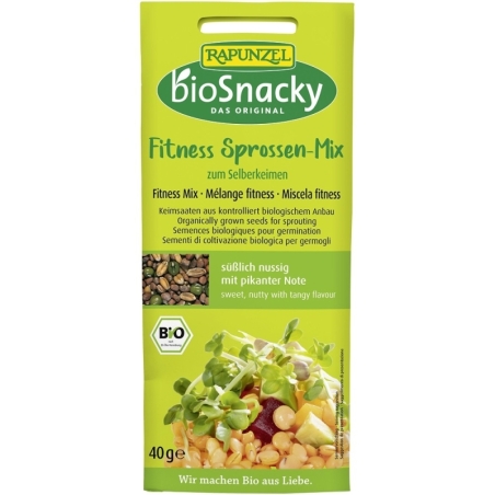Amestec Fitness de semințe pentru germinat, bio, 40g, BioSnacky Rapunzel