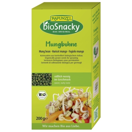 Semințe de fasole mung bio pentru germinat, 200g, BioSnacky Rapunzel