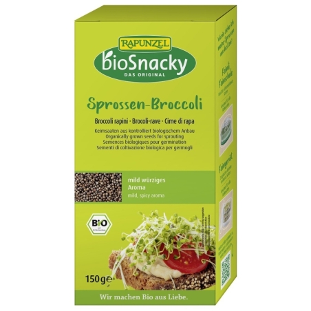 Semințe de broccoli eco pentru germinat, bio, 150g, BioSnacky Rapunzel