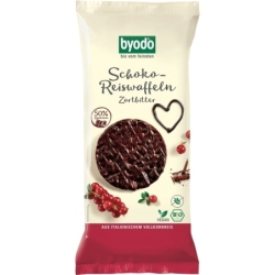Rondele din orez integral cu ciocolată amăruie, bio, 65g, Byodo