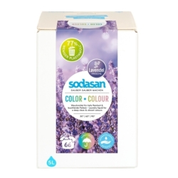 Detergent lichid pentru rufe colorate cu lavandă Bag-in-Box, 5l, Sodasan