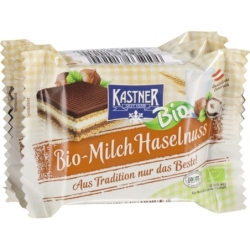 Napolitane cu lapte și alune, bio, 25g, Kastner