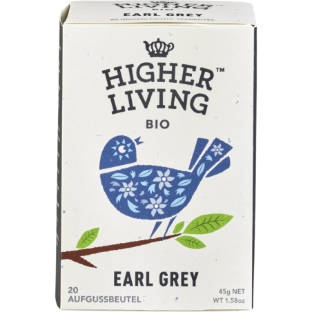 Ceai negru bio Earl Grey, 45g, Higher Living