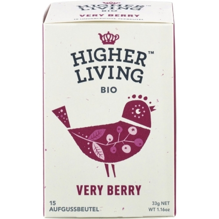 Ceai bio de fructe Very Berry, 33g, Higher Living