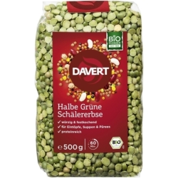 Mazăre verde jumătăți, bio, 500g, Davert