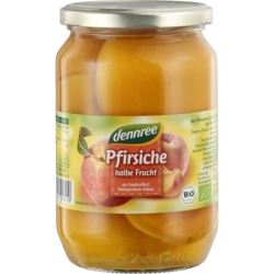Compot de piersici jumătăți, bio, 680g, Dennree