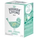 Ceai cu anason fenicul și chimen, bio, 21g, Higher Living