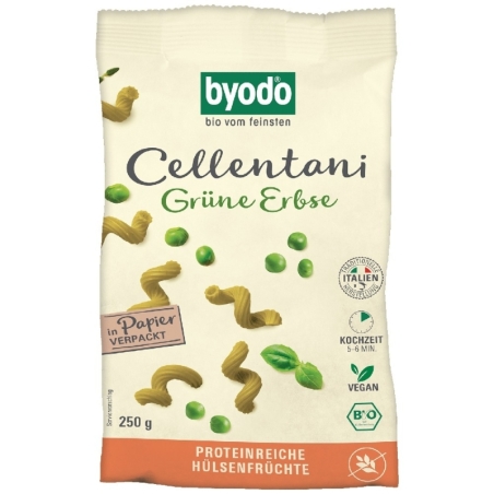 Paste bio din mazăre verde fără gluten, 250g, Byodo
