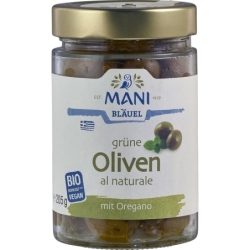 Măsline verzi uleiate cu oregano, bio, 205g, Mani