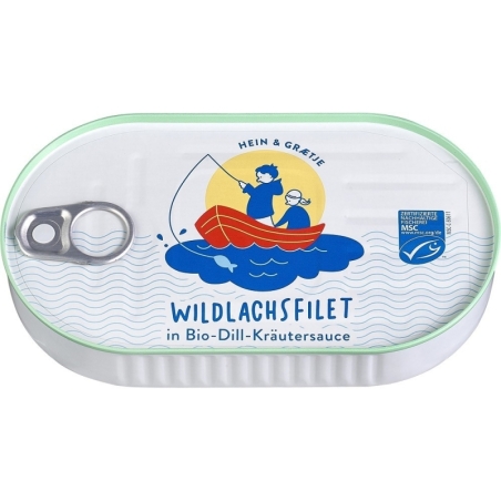 File de somon sălbatic în sos bio de mărar și ierburi, 200g, Hein & Grætje (Hein & Graetje)