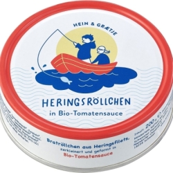 Rondele de hering în sos bio de roșii, 200g, Hein & Grætje (Hein & Graetje)