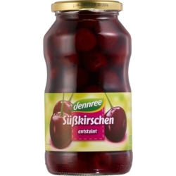 Compot bio de cireșe fără sâmburi, 700g, Dennree