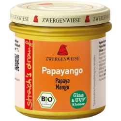 Cremă tartinabilă vegetală Papayango cu papaya picantă și mango fără gluten, bio, 135g, Zwergenwiese