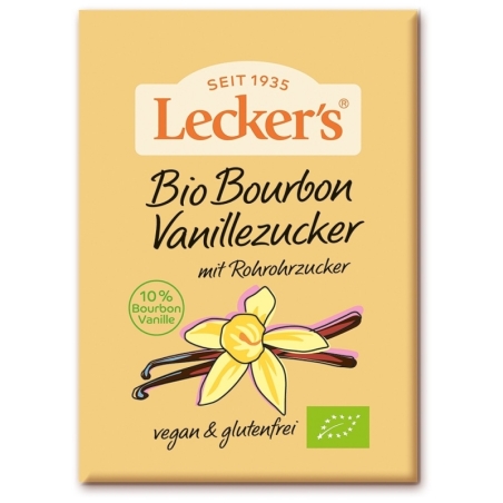 Zahăr bio vanilat 10% vanilie bourbon fără gluten , 16g, Lecker's