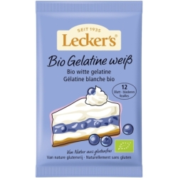 Gelatină albă bio 12 foi fără gluten, 20g, Lecker's