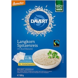Orez bio cu bob lung în pungă de gătit, 500g, Davert