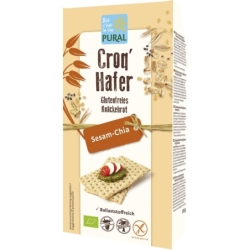 Crackers bio din ovăz cu susan și chia fără gluten, 160g, Pural