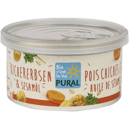 Pate vegetal bio cu năut și ulei de susan, 125g, Pural