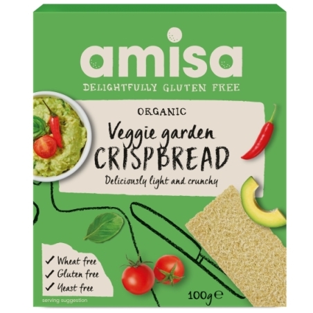 Crispbread (pâinici) veggie garden, bio, 100g, Amisa