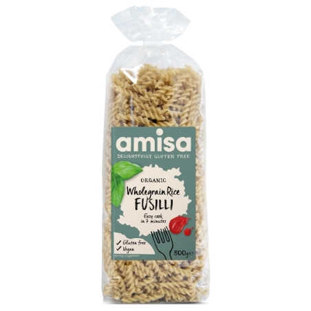 Fusilli din orez integral, eco, 500g, Amisa
