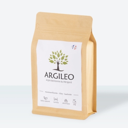 Argilă albă - bentonită, pentru uz extern, 1kg, Argileo