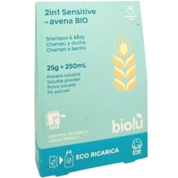 Gel de duș și șampon Sensitive, pudră - refill, eco, 25g, Biolu