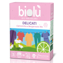 Tablete pentru mașina de spălat rufe delicate, cu mușețel și bergamotă, eco, 16 buc. x 2.375g, 38g, Biolu