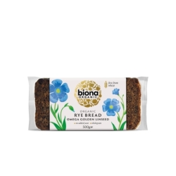 Pâine integrală din secară, cu semințe de in auriu, Omega, eco, 500g, Biona