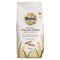 Penne din grâu integral, eco, 500g, Biona