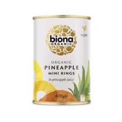 Rondele mini de ananas în suc de ananas, conservă, eco, 400g, Biona