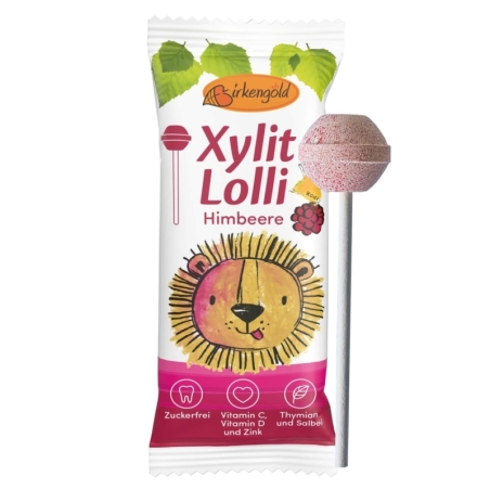 Acadea cu zmeură, îndulcită cu xylitol, bio, 6g, Birkengold