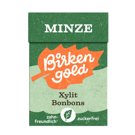 Drajeuri cu mentă, îndulcite cu xylitol, bio, 30g, Birkengold