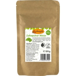 Pastă de dinți, pudră, cu mentă, fără fluor, refill, 100g, Birkengold