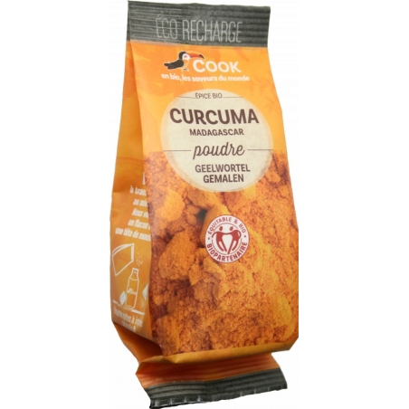 Turmeric (curcuma) pudră, refill, bio, 35g, Cook