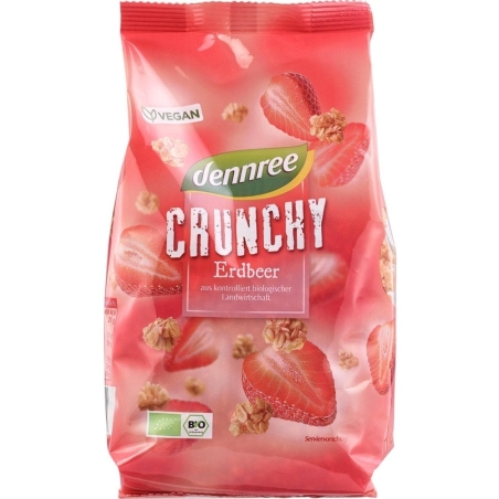 Cereale crunchy, cu căpșuni, 375g, Dennree