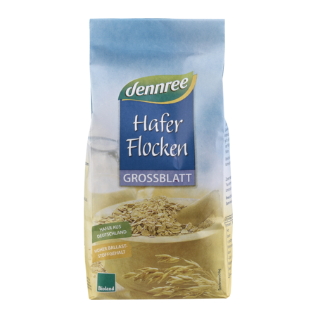 Fulgi de ovăz, mari, bio, 500g, Dennree