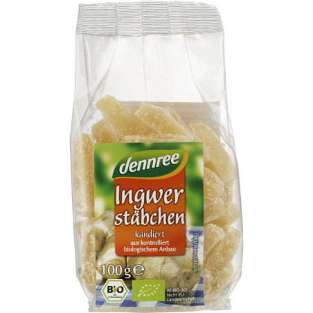 Ghimbir confiat, bio, 100g, Dennree