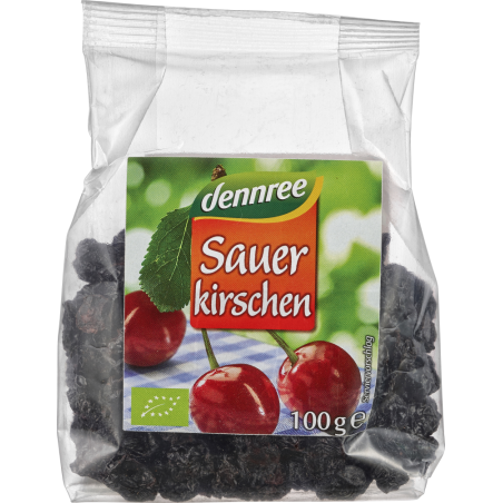 Vișine uscate fără sâmburi, bio, 100g, Dennree