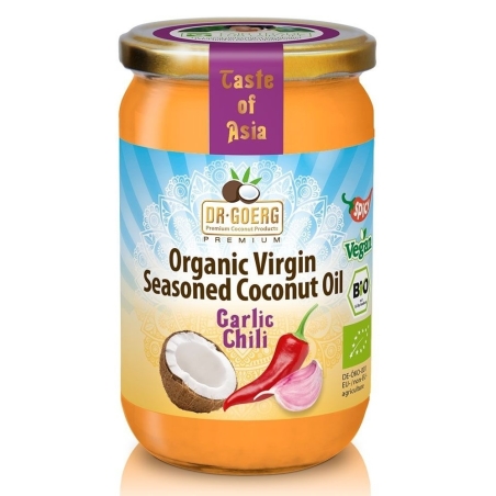 Ulei de cocos, cu usturoi și chilli, bio, 190ml, Dr. Goerg