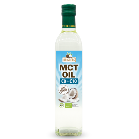 Ulei de cocos, cu acizi grași (MCT - Trigliceride cu Lanț Mediu) C8 și C10, 500ml, Dr. Goerg