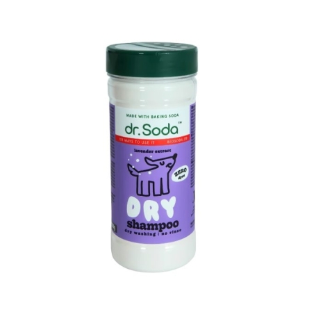 Șampon uscat pentru caini, cu bicarbonat de sodiu și extract de lavandă, 350g, Dr. Soda