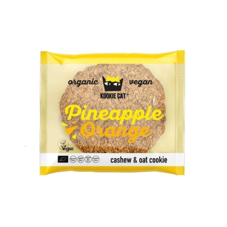 Cookie cu ananas și portocale, fără gluten, eco, 50g, Kookie Cat